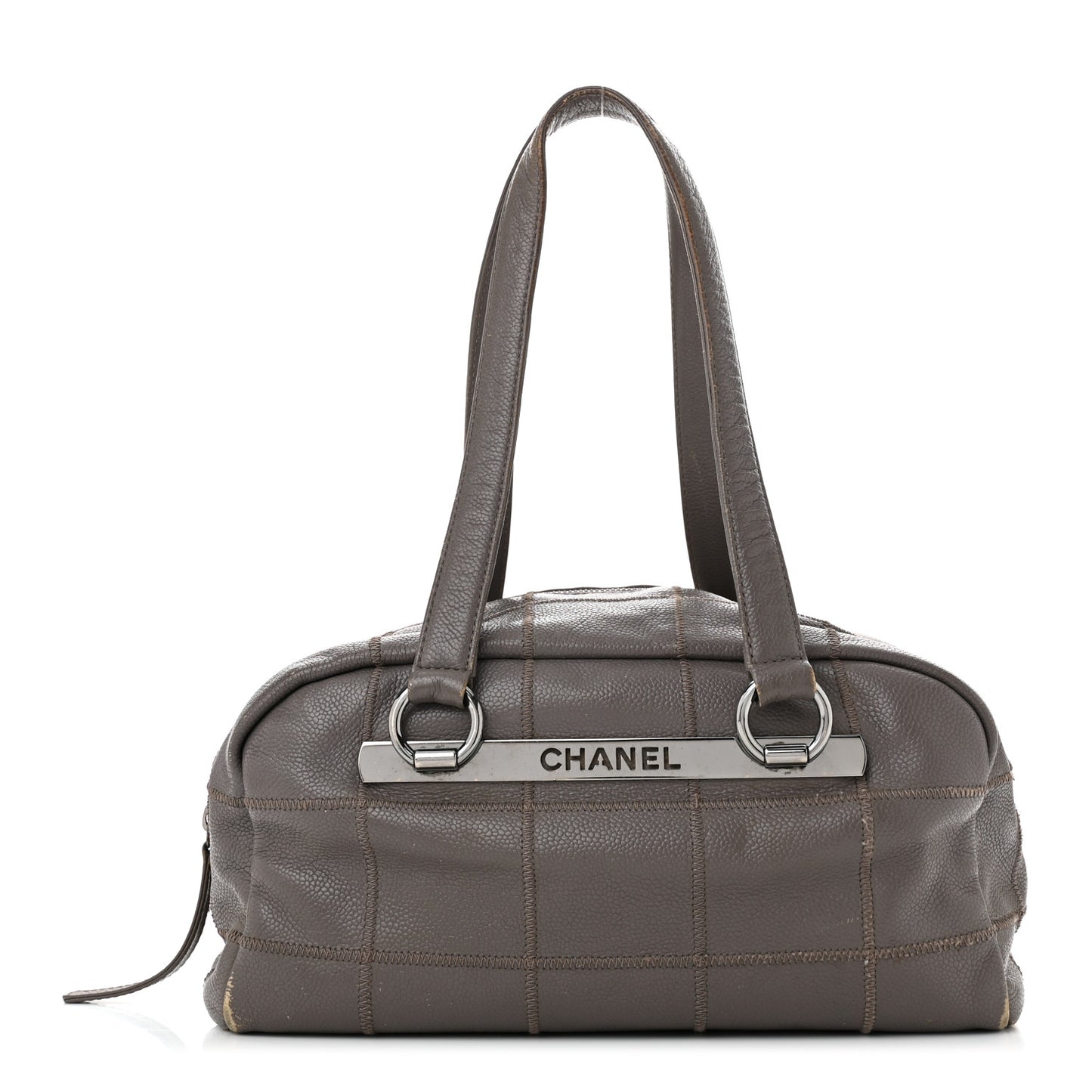 Caviar Square Stitched Bowler Grey