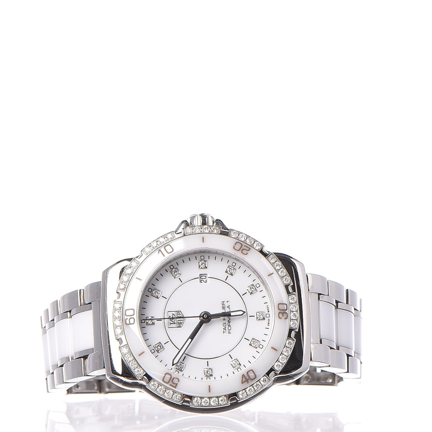 Stainless Steel Ceramic Diamond 32mm Formula 1 Quartz Watch White WAH1313