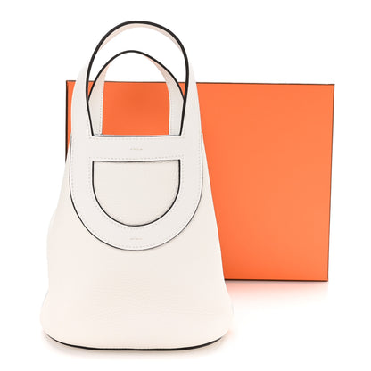 Hermes Taurillon Clemence Swift In-The-Loop 18 Bag New White 11 of 11