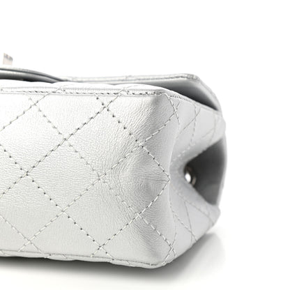 Chanel Metallic Grained Calfskin Quilted 2.55 Reissue Mini Flap Silver 9 of 11