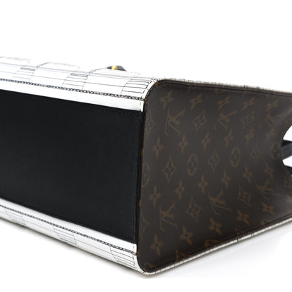 Louis Vuitton X FORNASETTI Calfskin Architettura Onthego MM Black White 9 of 9