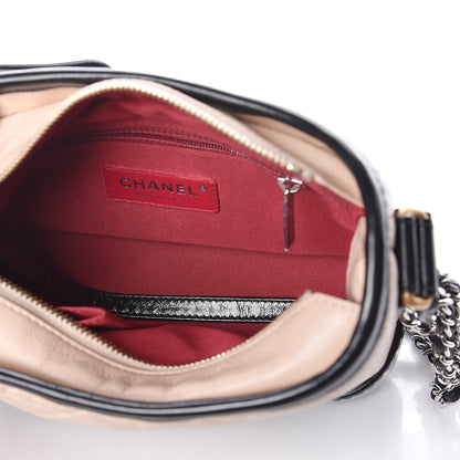 Chanel Aged Calfskin Quilted Small Gabrielle Hobo Beige Black 5 of 11