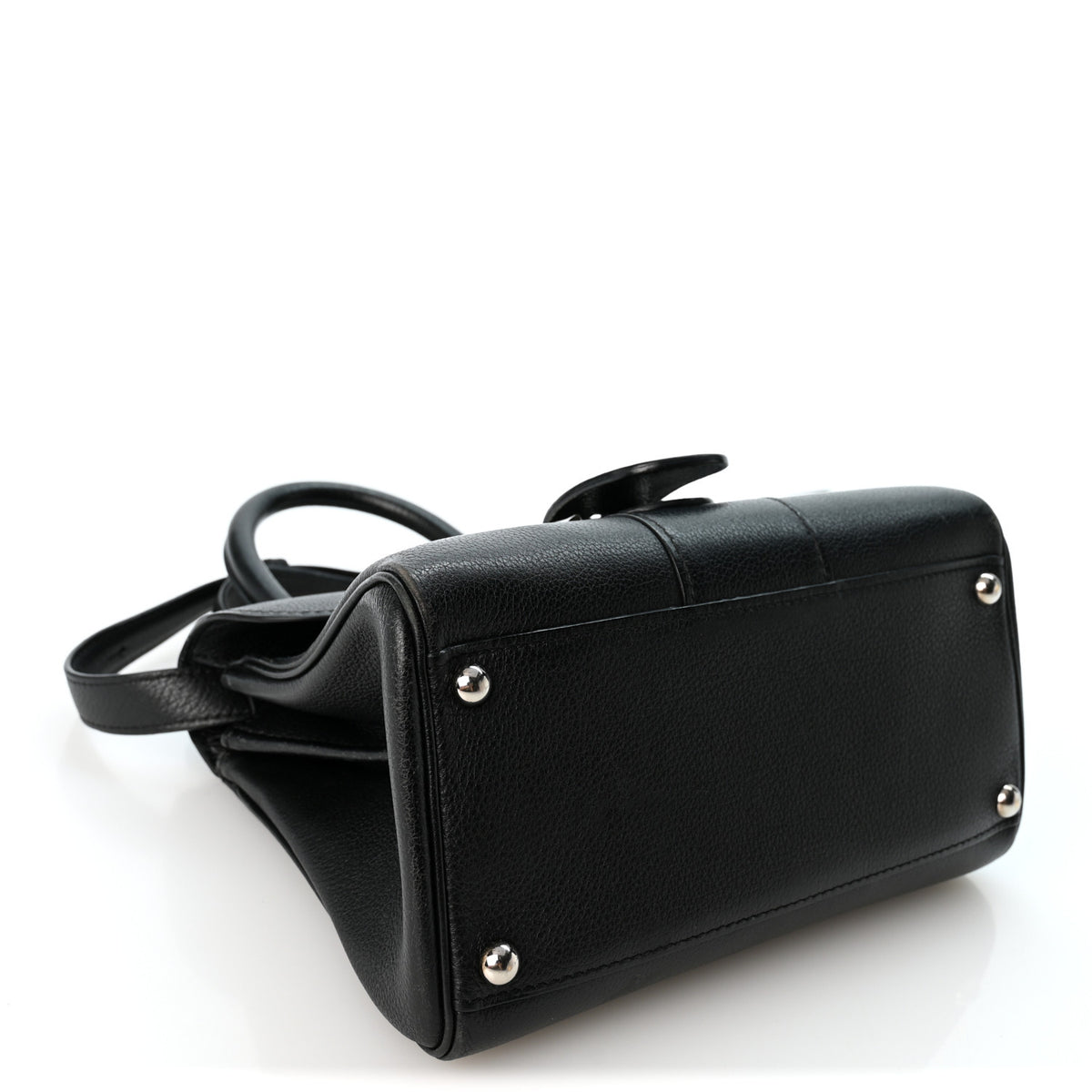Grained Calfskin Mini Brillant Satchel Black