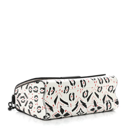 Louis Vuitton Calfskin Graphic Print Twist Shoulder Bag MM White Black 3 of 11