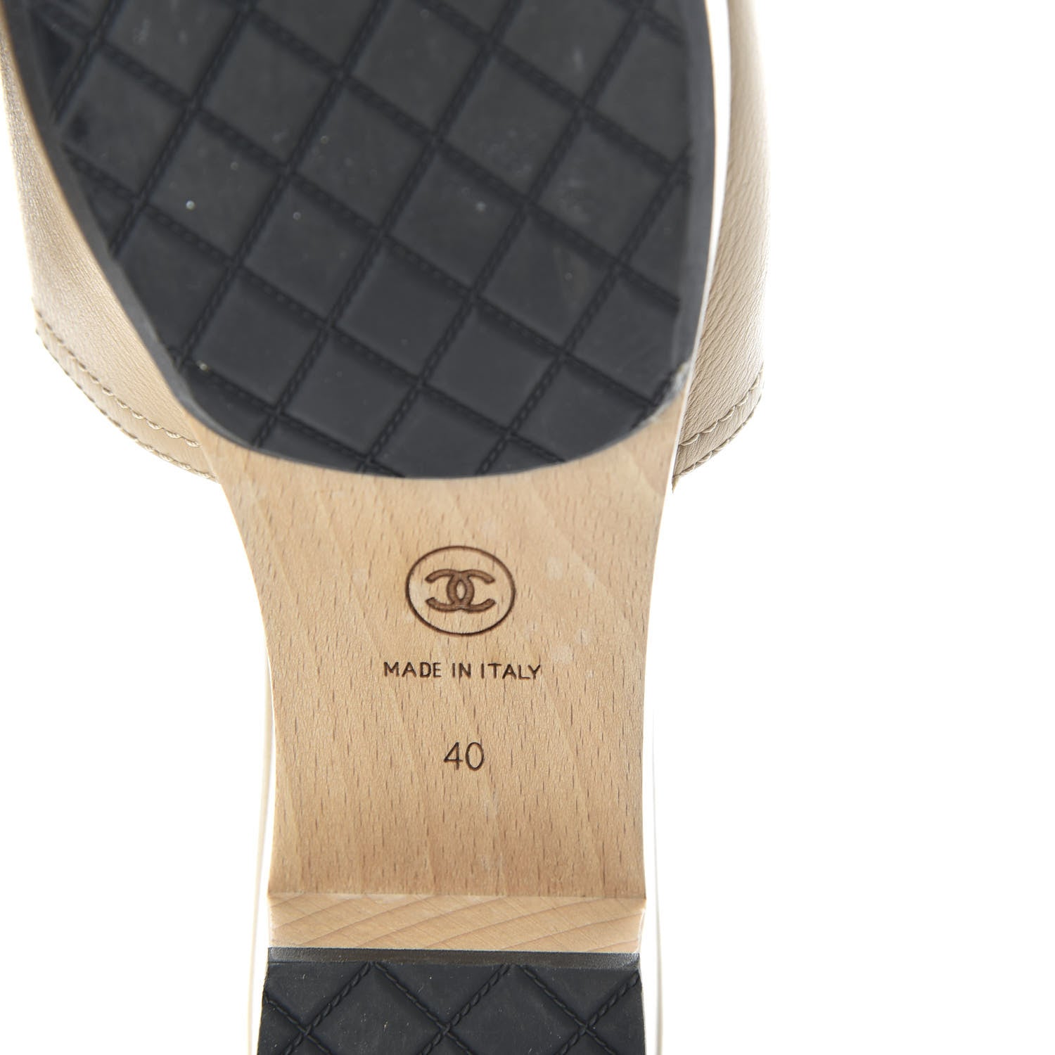 Chanel Calfskin Camellia Clogs 40 Beige 8 of 9