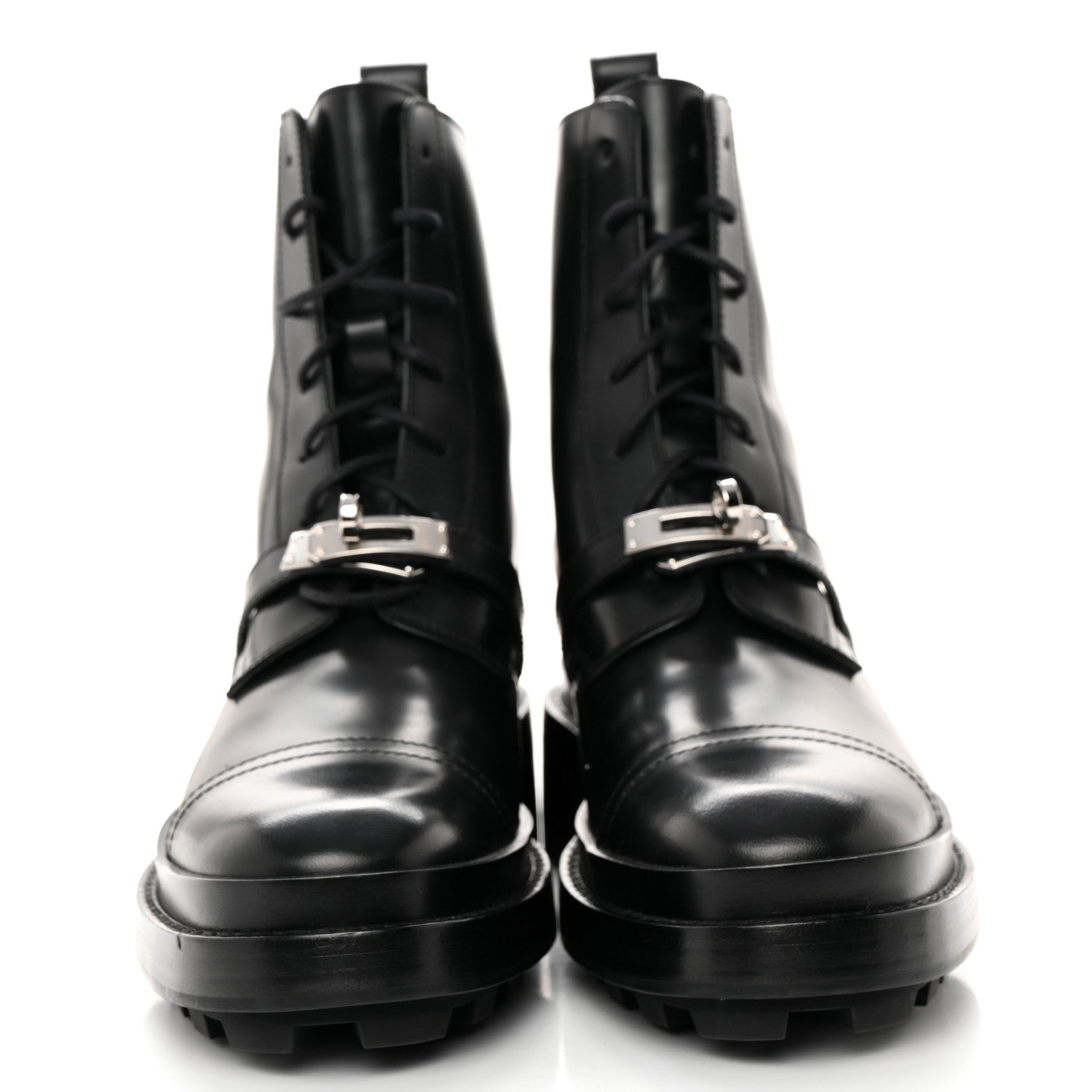 Hermes Glossed Calfskin Funk Ankle Boots 36.5 Black 2 of 9