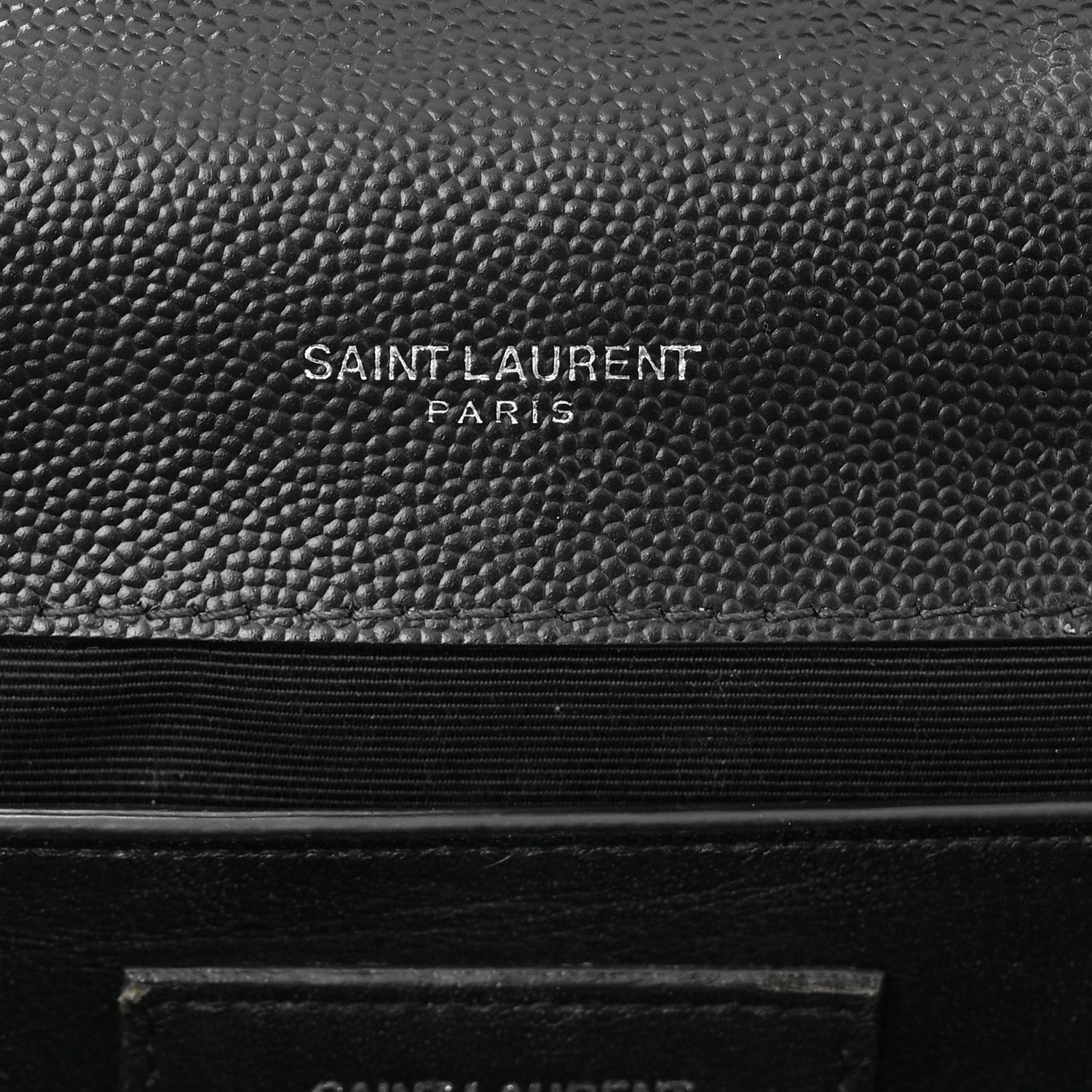 Saint Laurent Grain De Poudre Textured Mixed Matelasse Triquilt Medium Monogram Satchel Black 6 of 12