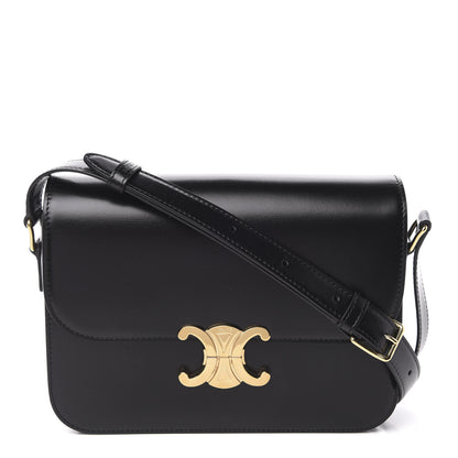 Celine Shiny Calfskin Medium Triomphe Black 1 of 10