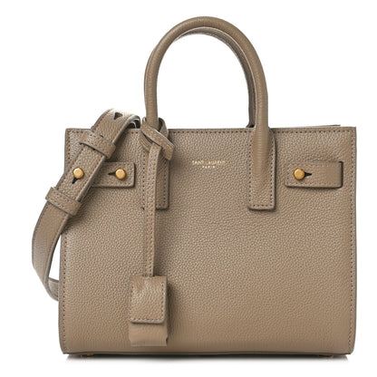 Saint Laurent Grained Calfskin Nano Supple Sac De Jour Dark Beige 1 of 8