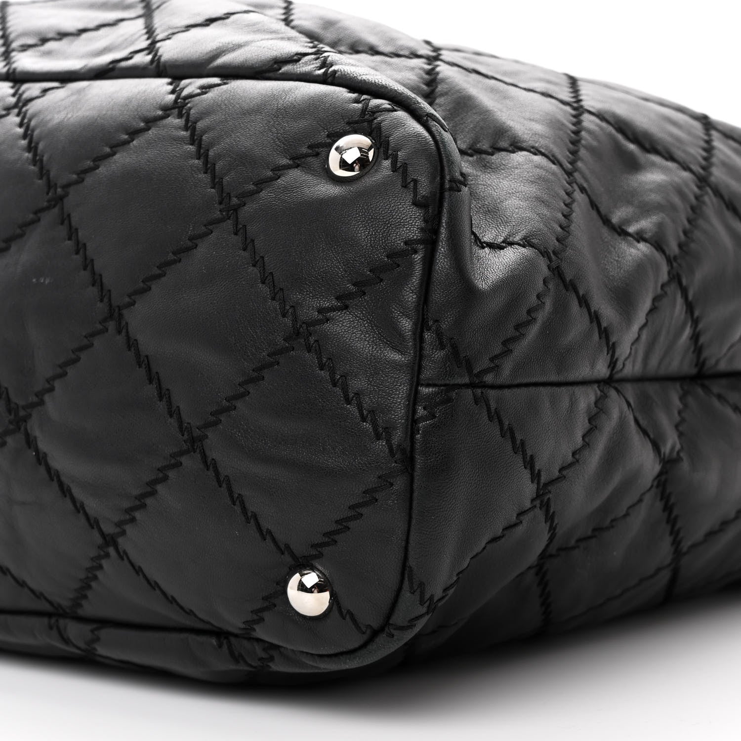 Chanel Lambskin Stitched Shopper Tote Black 11 of 13