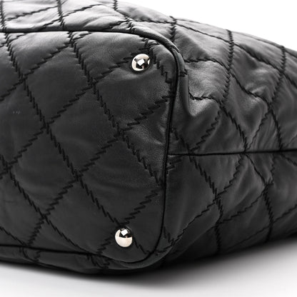 Chanel Lambskin Stitched Shopper Tote Black 11 of 13