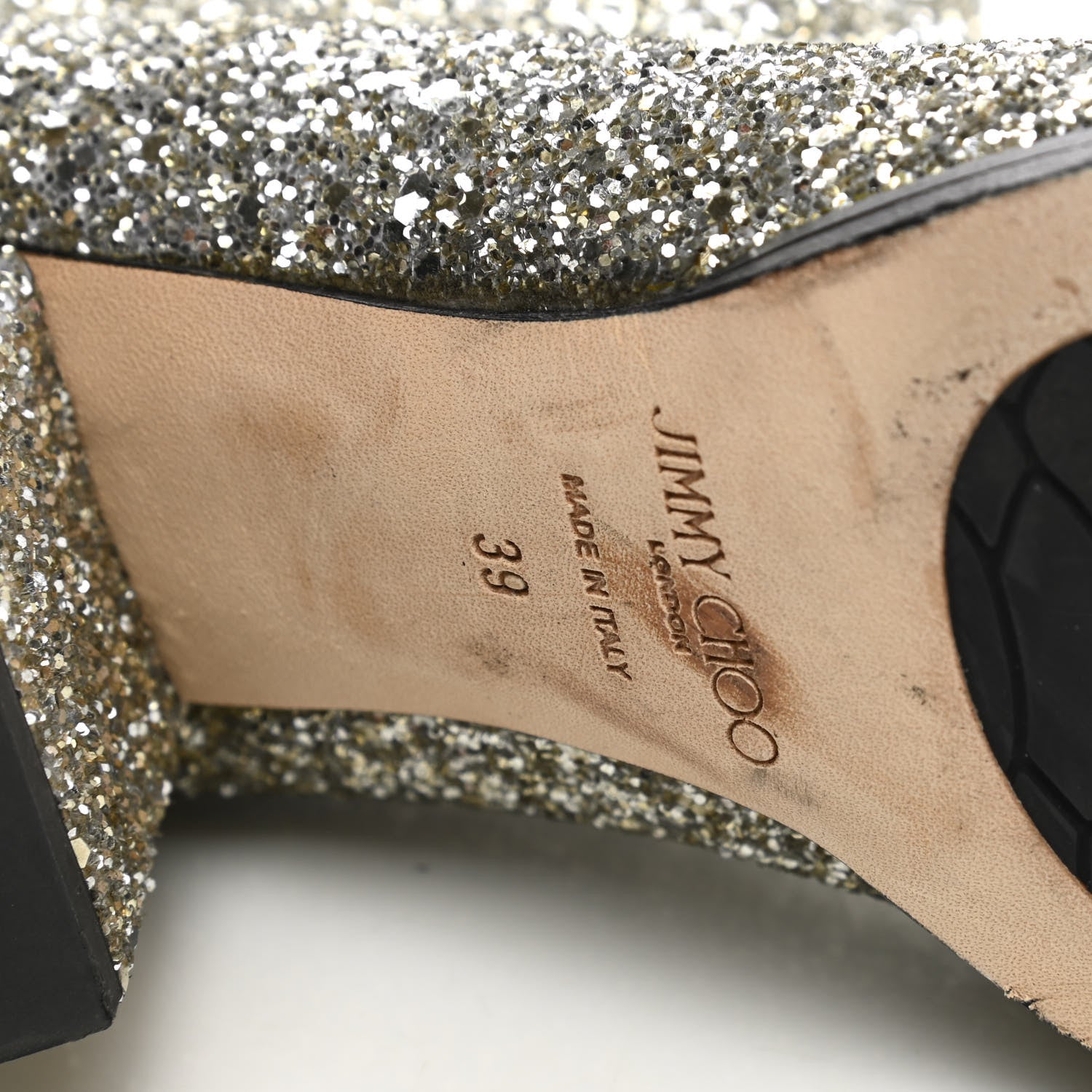 Jimmy Choo Glitter Easton Ankle Boots 39 Chai 9 of 11