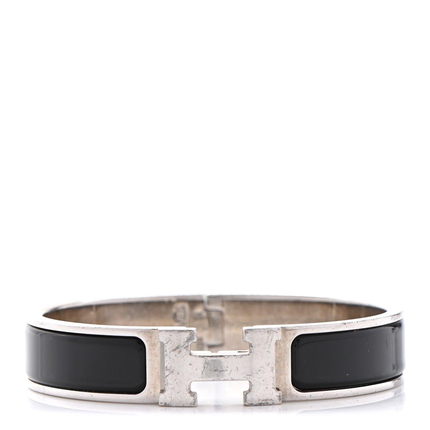 Hermes Enamel Narrow Clic Clac H Bracelet PM Black 1 of 7