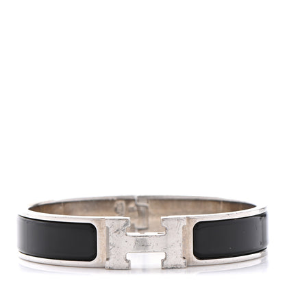 Hermes Enamel Narrow Clic Clac H Bracelet PM Black 1 of 7