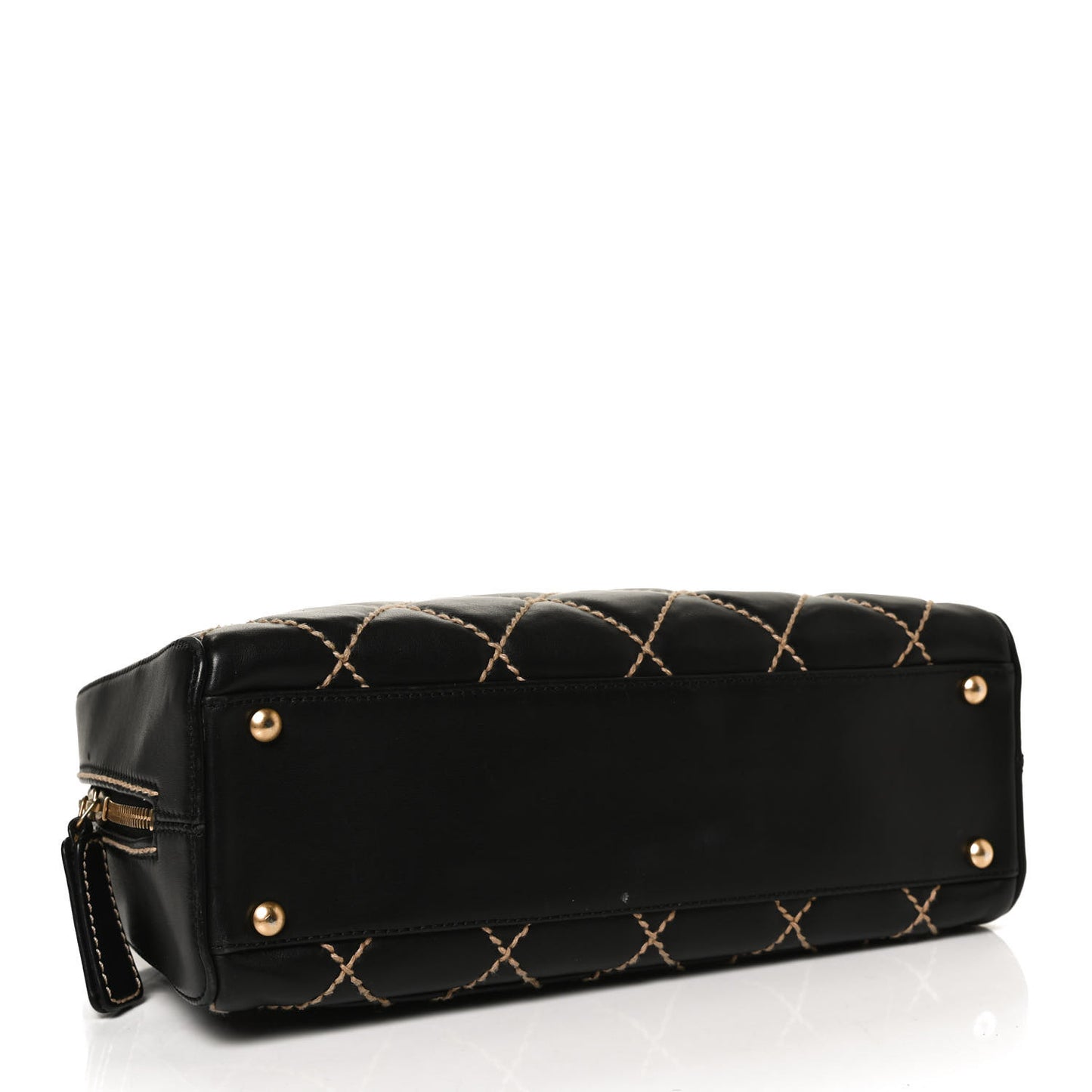 Calfskin Contrast Stitch Surpique Bowler Black
