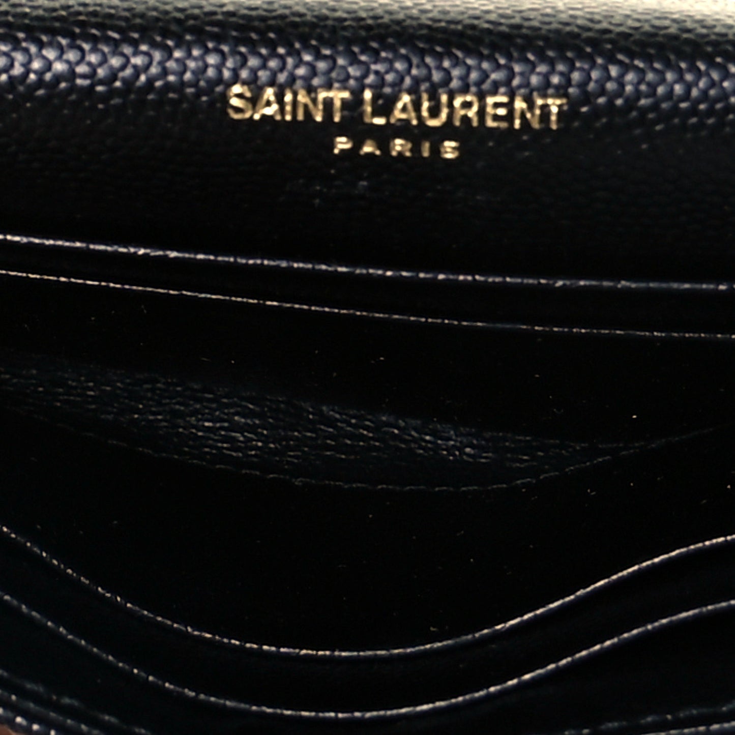 Grain De Poudre Matelasse Chevron Small Monogram Envelope Wallet Black