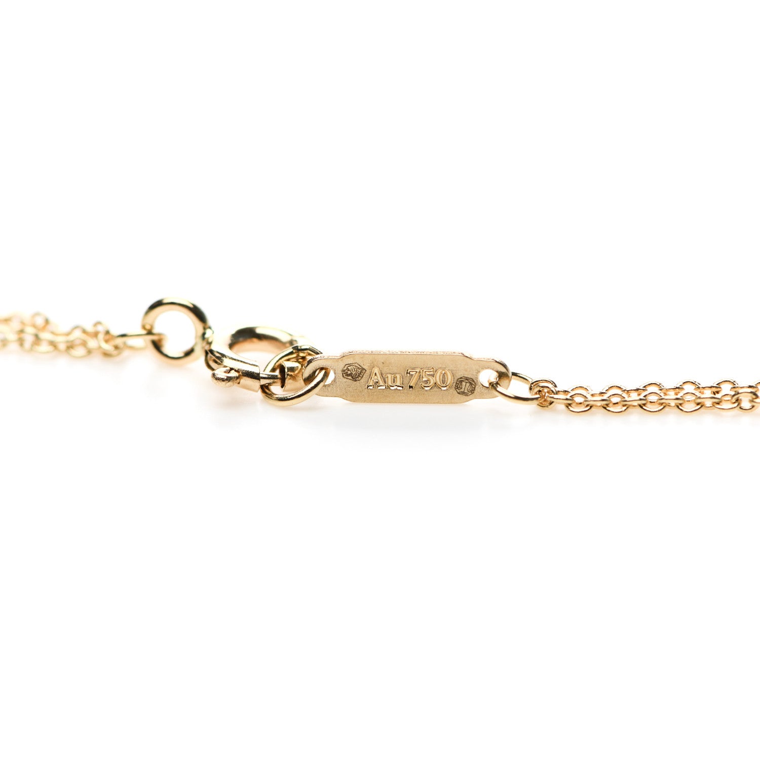 Tiffany 18K Yellow Gold Infinity Double Chain Pendant Necklace 4 of 6