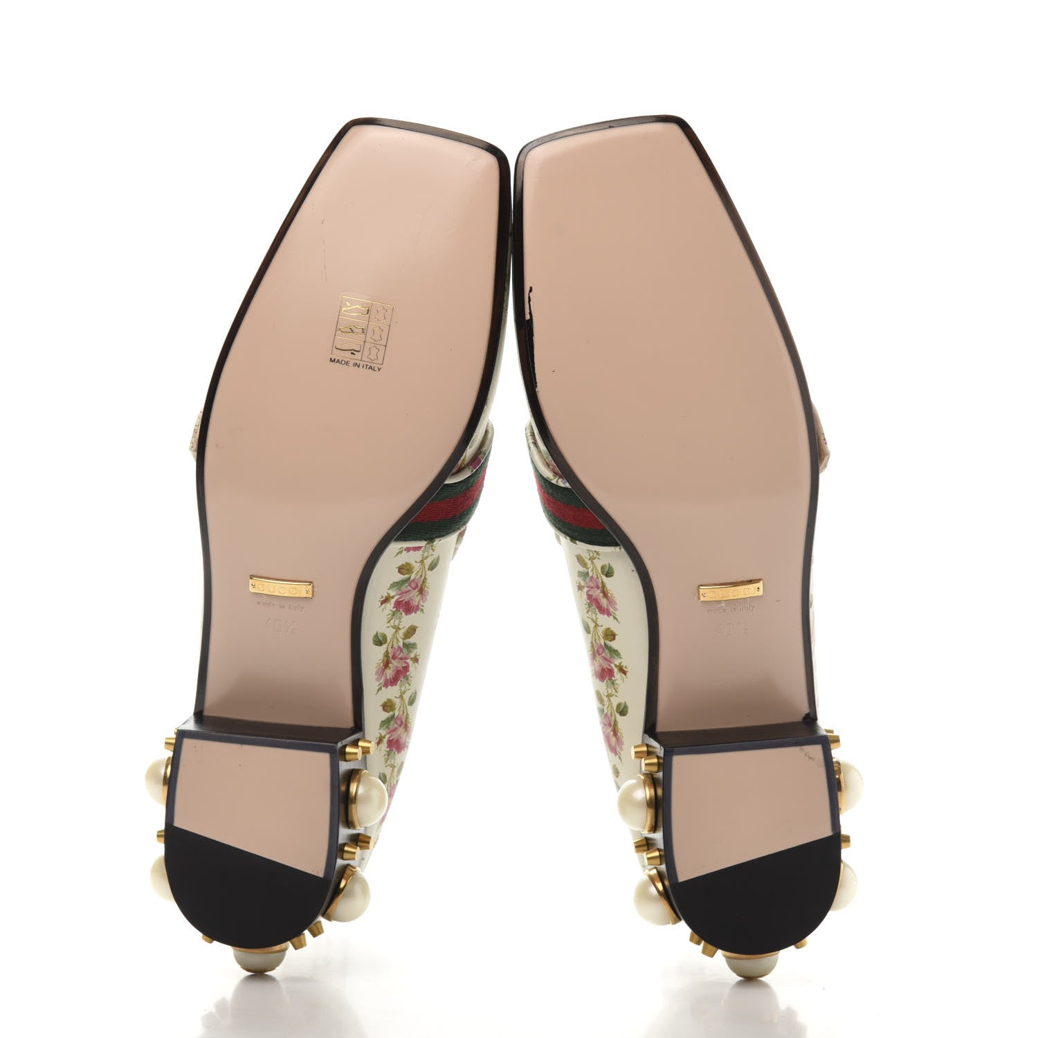 Gucci Calfskin Web Pearl Embellished Peyton Loafer 40.5 White 6 of 10