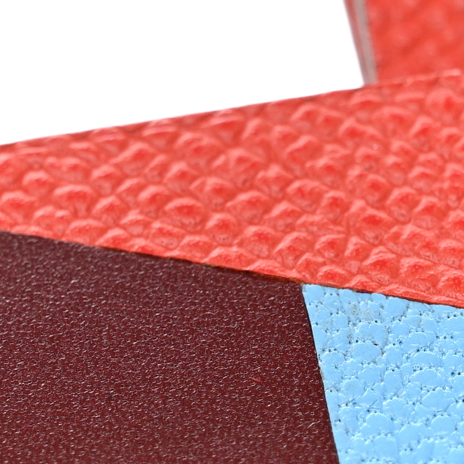 Hermes Epsom Sombrero Chevre Mysore Lettre Au Carre M Charm Capucine Rouge H Celeste 3 of 3