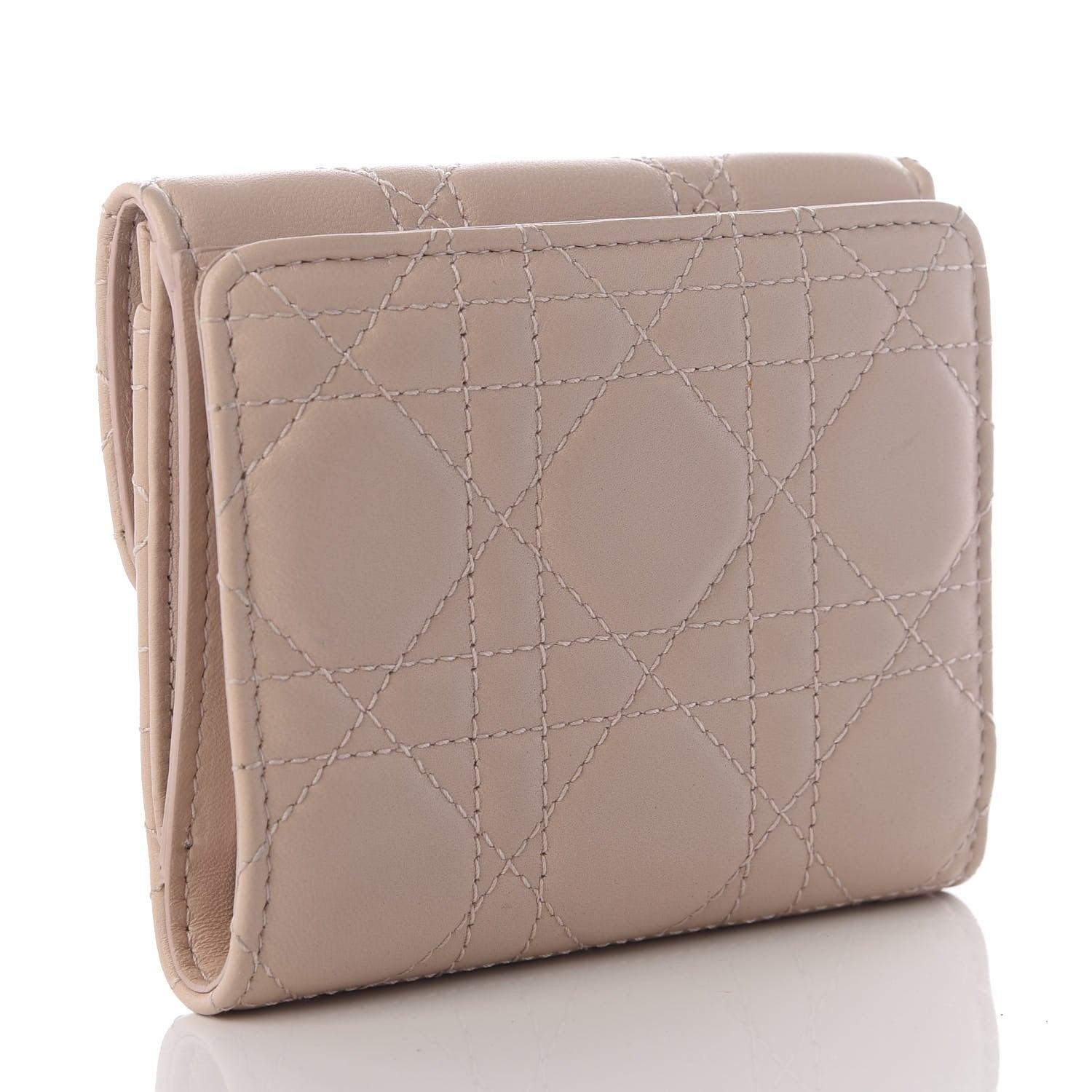 Christian Dior Lambskin Cannage Dioraddict Flap Wallet Rose Poudre 2 of 10