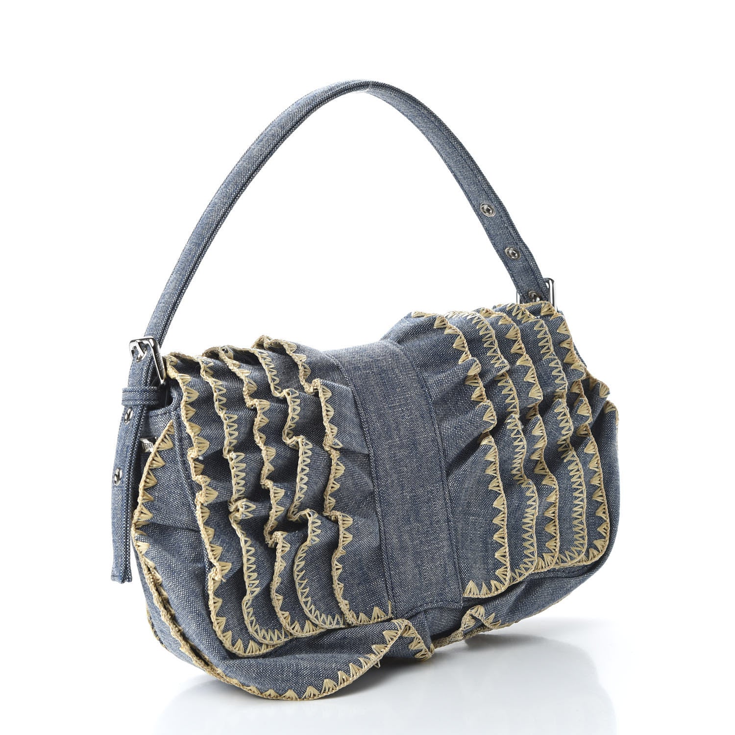 Fendi Denim F is Fendi Multi Waves Baguette Blue 3 of 9