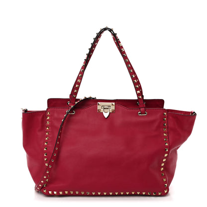 Valentino Garavani Vitello Medium Rockstud Tote Cyclamin 1 of 13