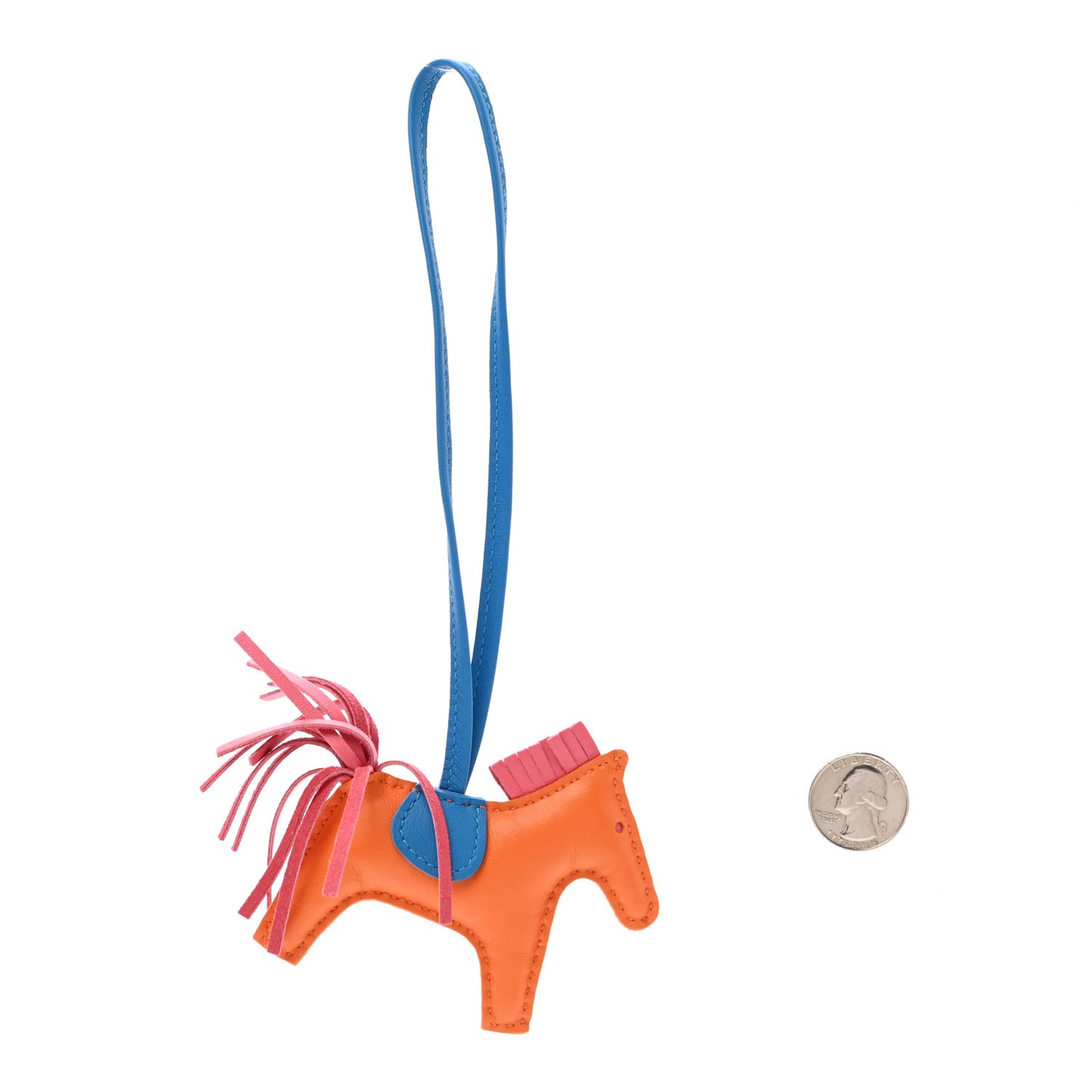Milo Lambskin Grigri Rodeo Horse Bag Charm PM Orange Bleu Zanzibar Rose Azalee