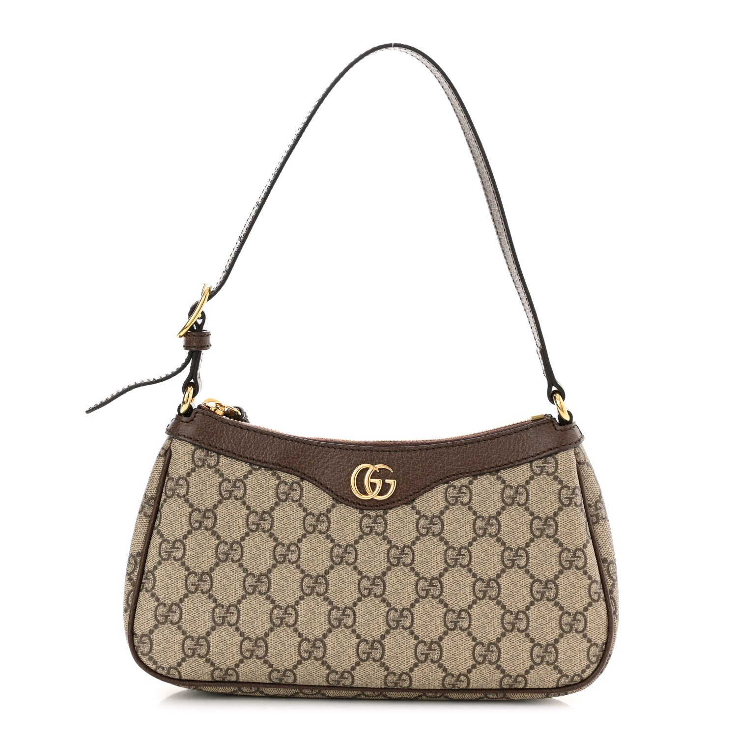 Gucci GG Supreme Monogram Textured Dollar Calfskin Small Ophidia Hobo Beige Ebony New Acero 1 of 10