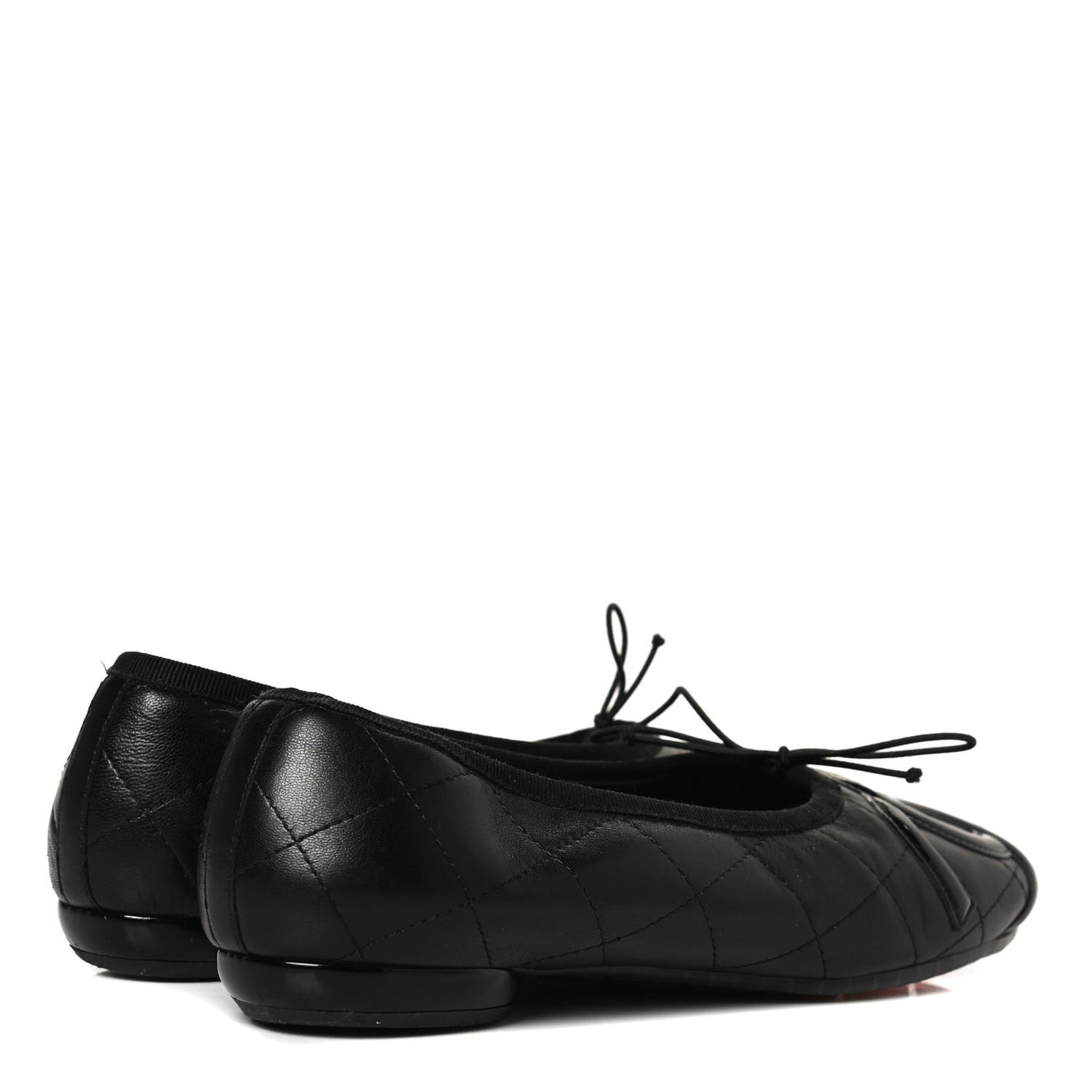 Lambskin Quilted Cambon Ballerina Flats 36 Black