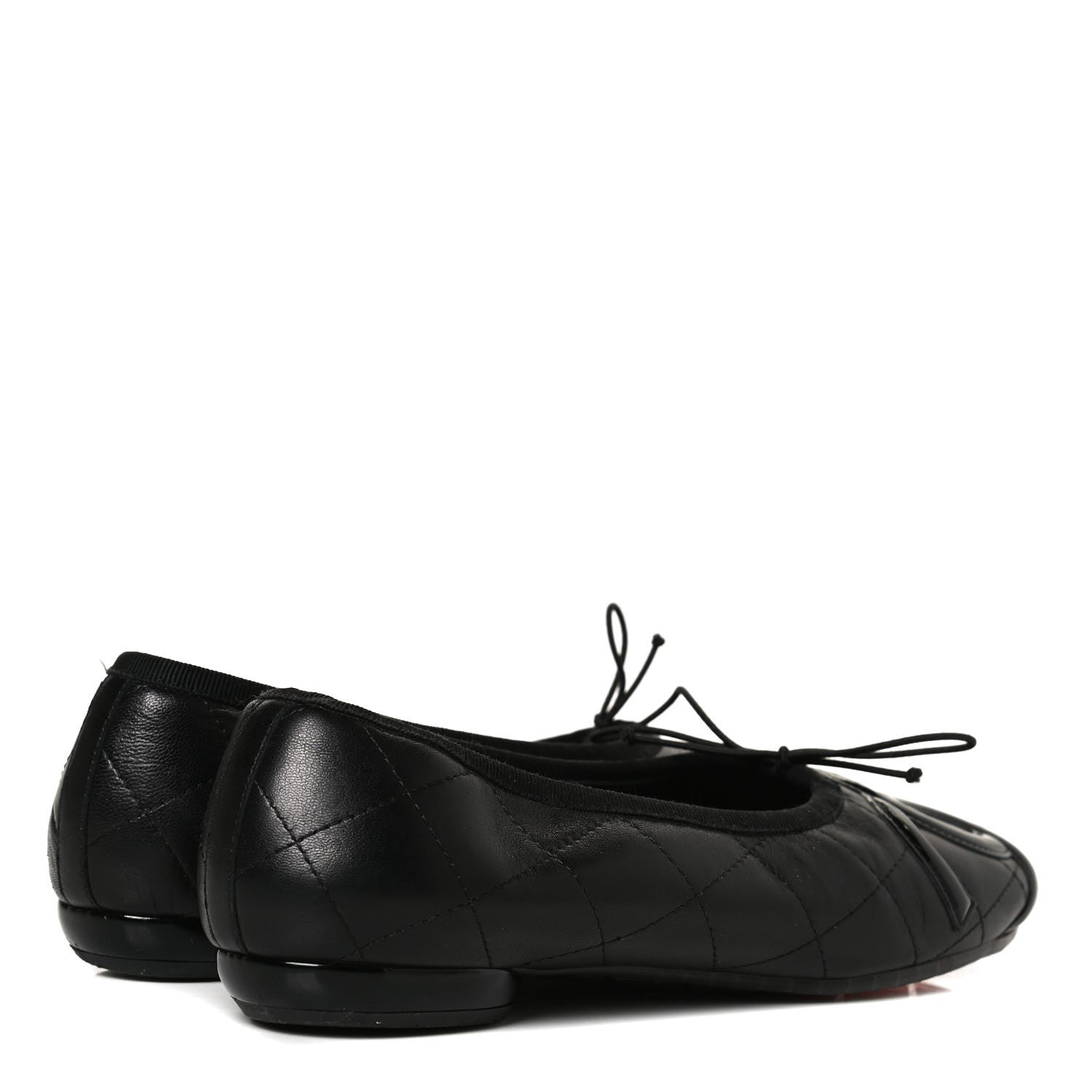 Chanel Lambskin Quilted Cambon Ballerina Flats 36 Black 4 of 9