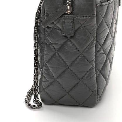 Chanel Aged Calfskin Quilted Large Reissue Camera Case Grey 12 of 15
