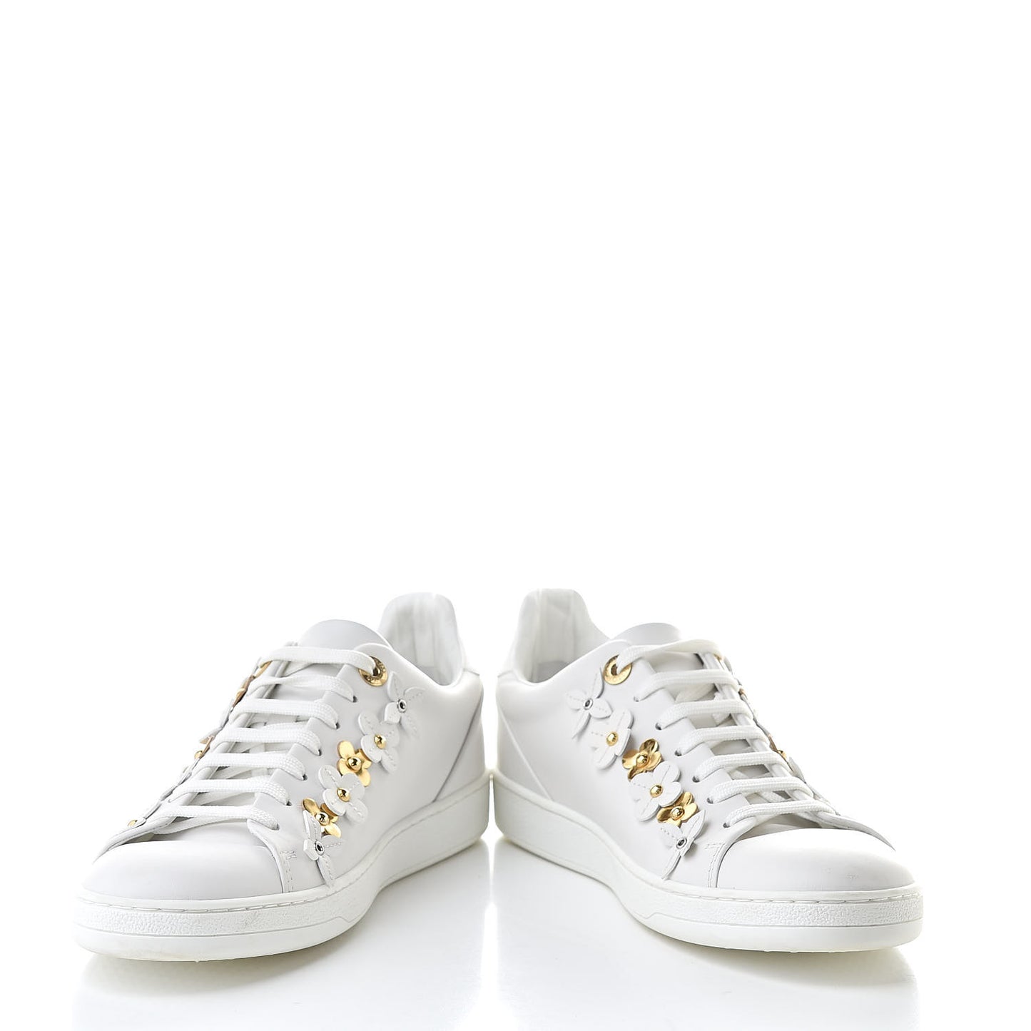 Calfskin Blooming Frontrow Sneakers 38.5 White