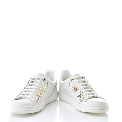 Louis Vuitton Calfskin Blooming Frontrow Sneakers 38.5 White 5 of 14