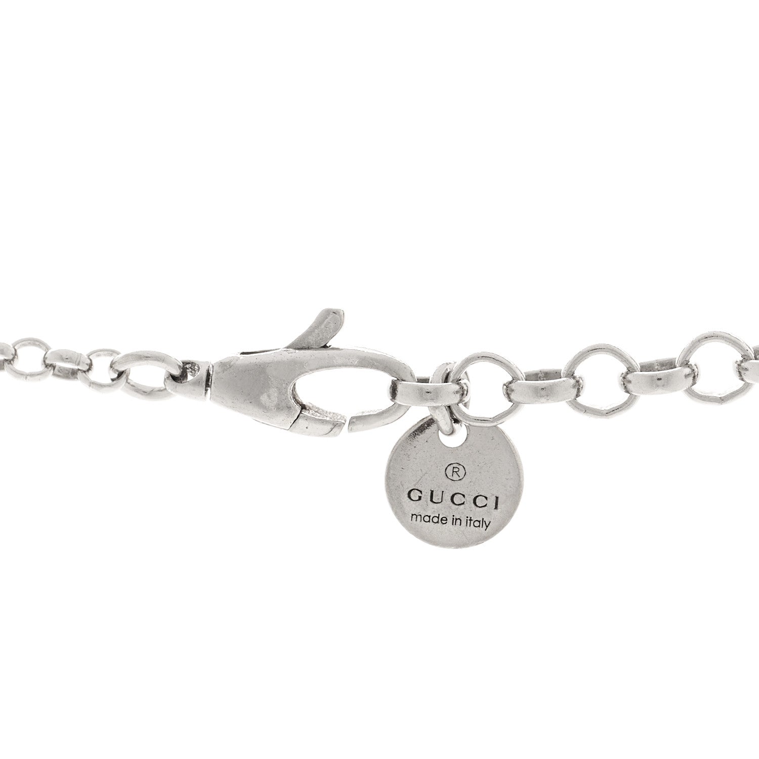Gucci Sterling Silver Small Textured Interlocking G Pendant Necklace 4 of 4