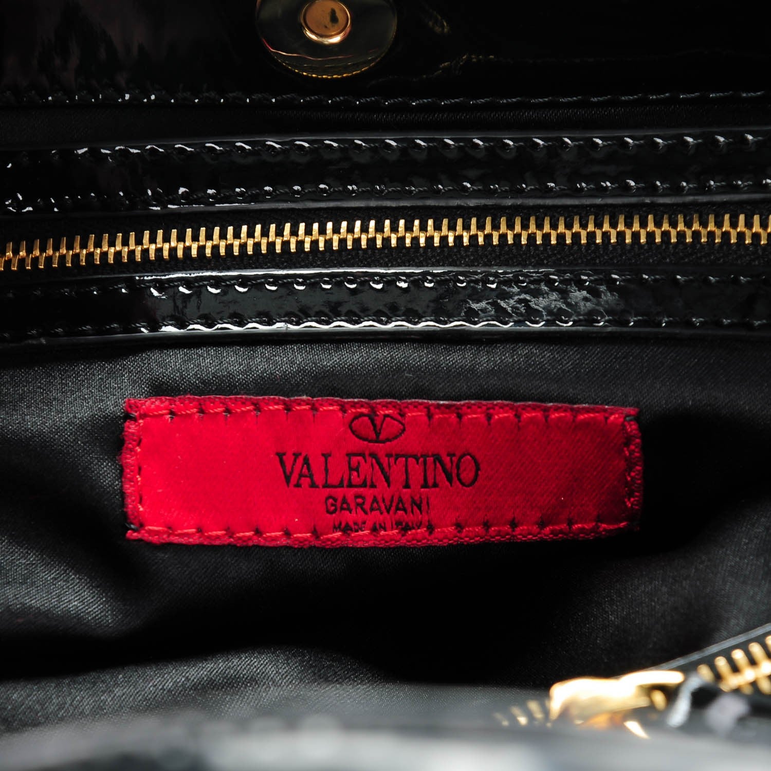 Valentino Garavani Patent Lacca Mini Nuage Bow Hobo Black 6 of 7