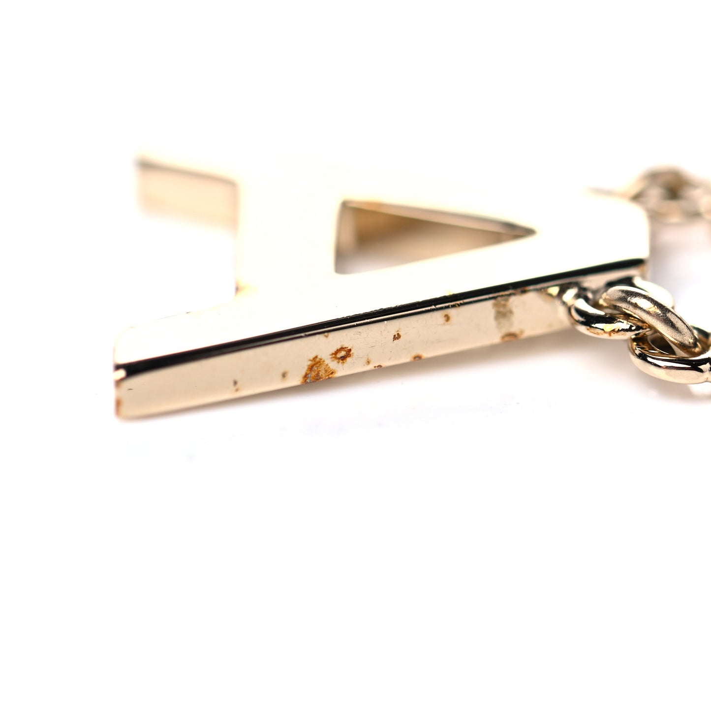 Metal Cha-Nel Logo Drop Earrings Gold