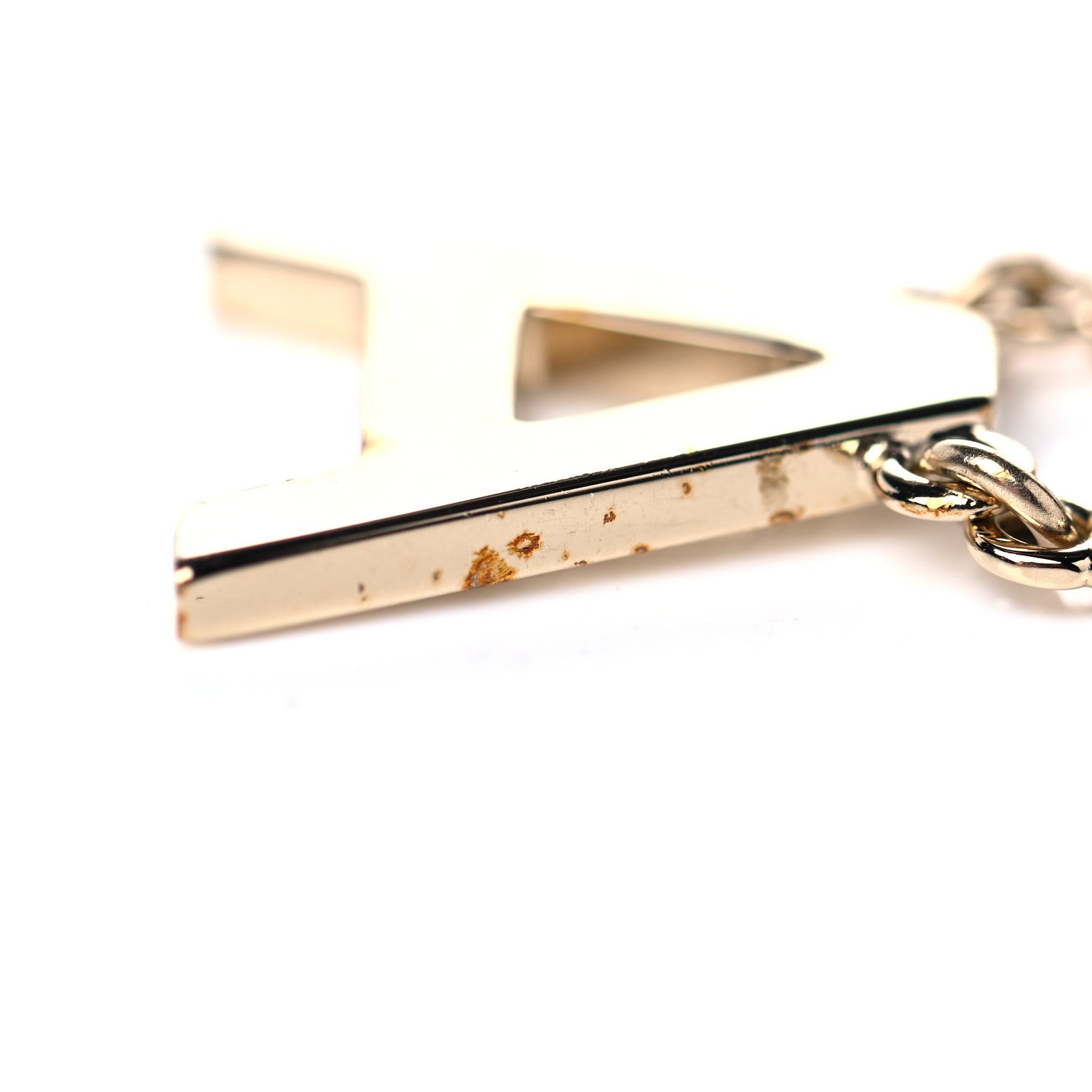Chanel Metal Cha-Nel Logo Drop Earrings Gold 5 of 9