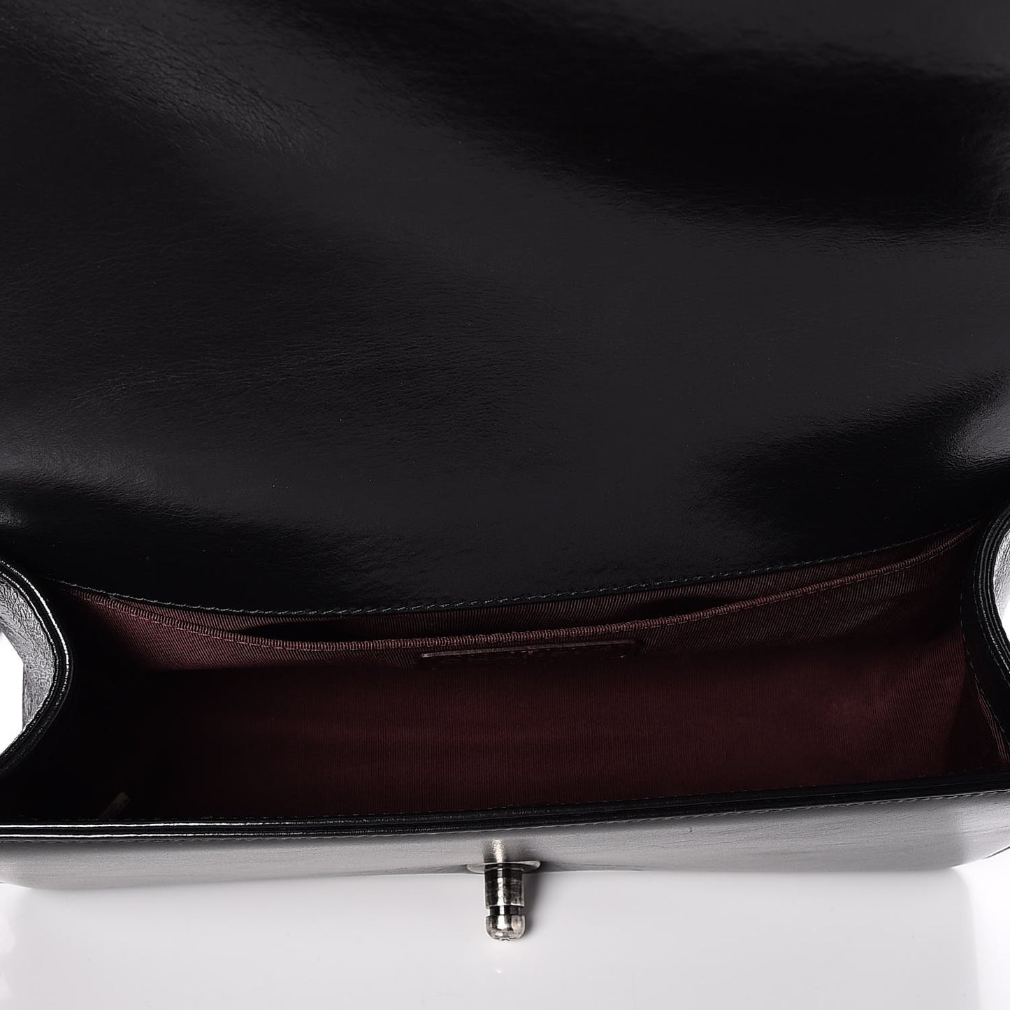 Glazed Calfskin Quilted Medium Boy Chained Flap Black