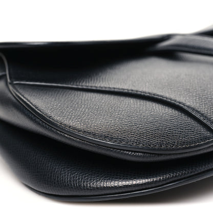 Christian Dior Grained Calfskin Saddle Bag Black 10 of 11
