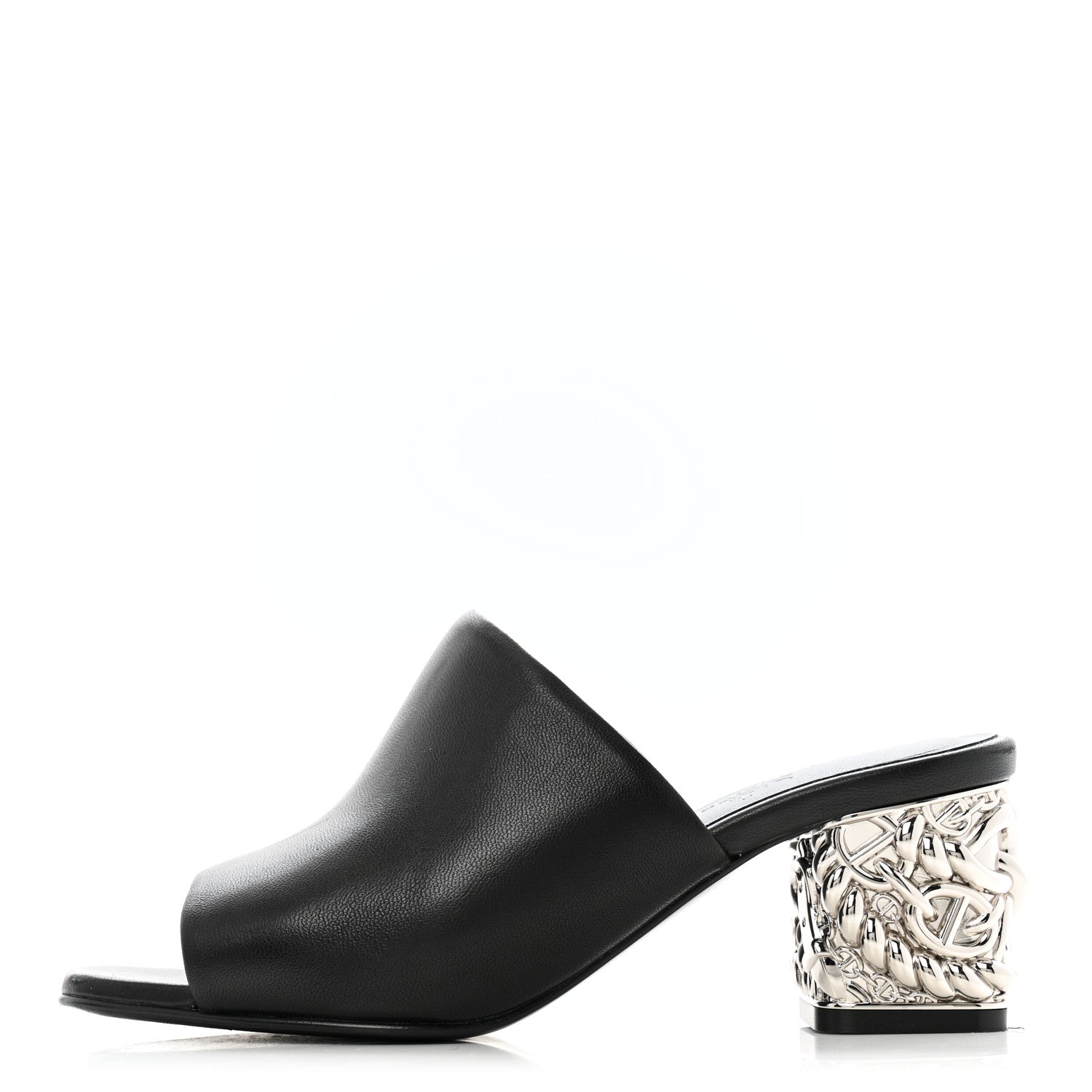 Hermes Nappa Glossy 60 Sandals 36 Black 1 of 10