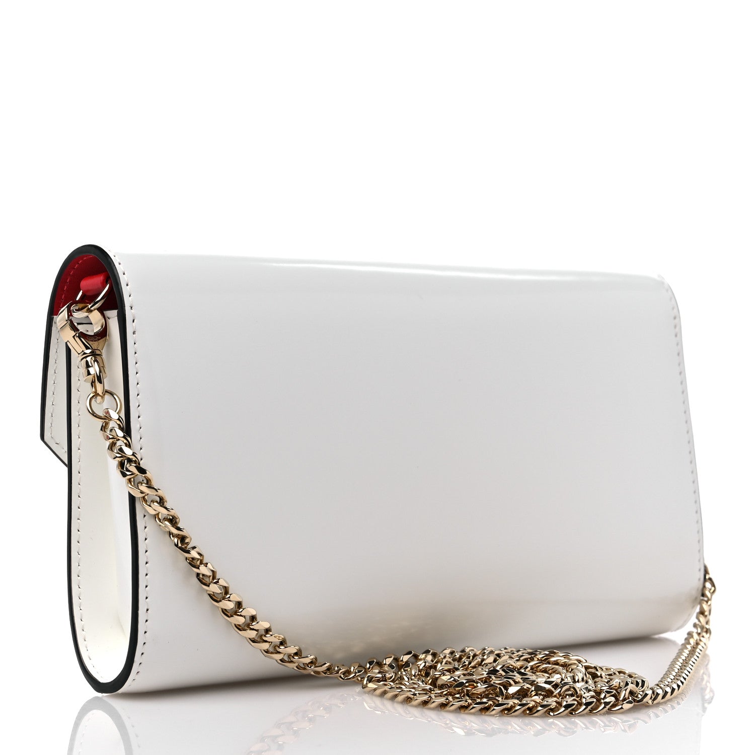 Christian Louboutin Shiny Calfskin Loubi54 Wallet On Chain White 3 of 9