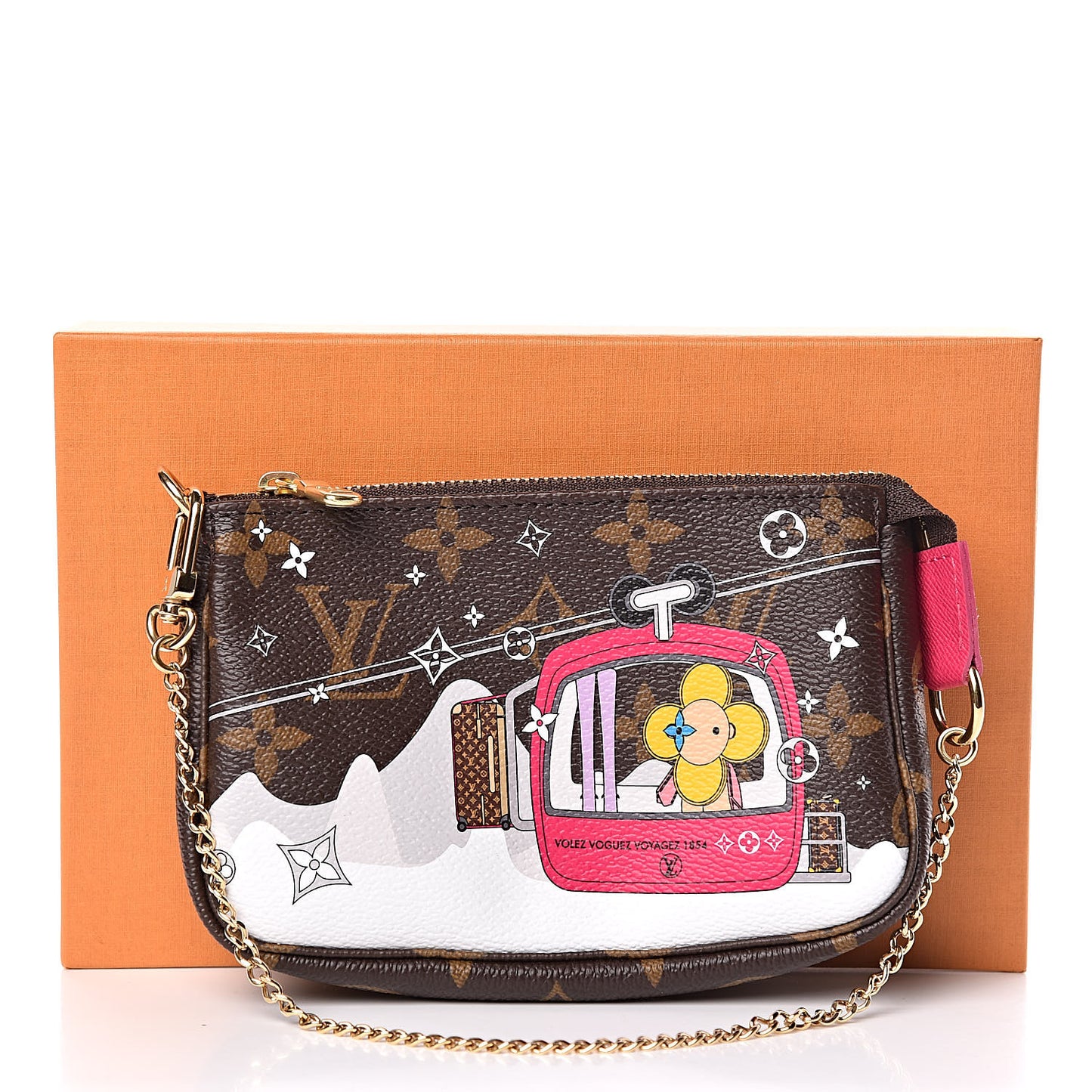 Monogram 2019 Christmas Animation Mini Courchevel Pochette Accessories Fuchsia