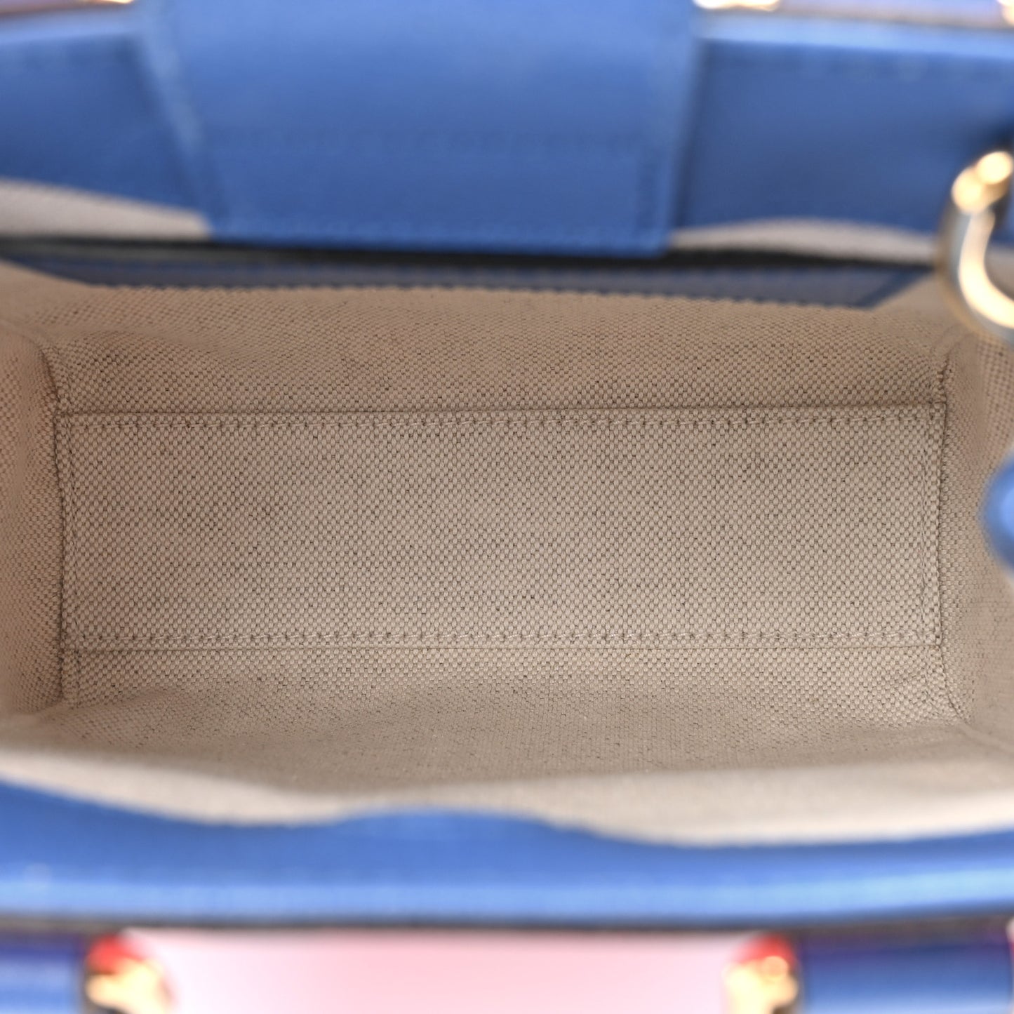 GG Supreme Monogram Textured Dollar Calfskin Rhombus Mini Tote Bag Beige Ebony Pink Blue