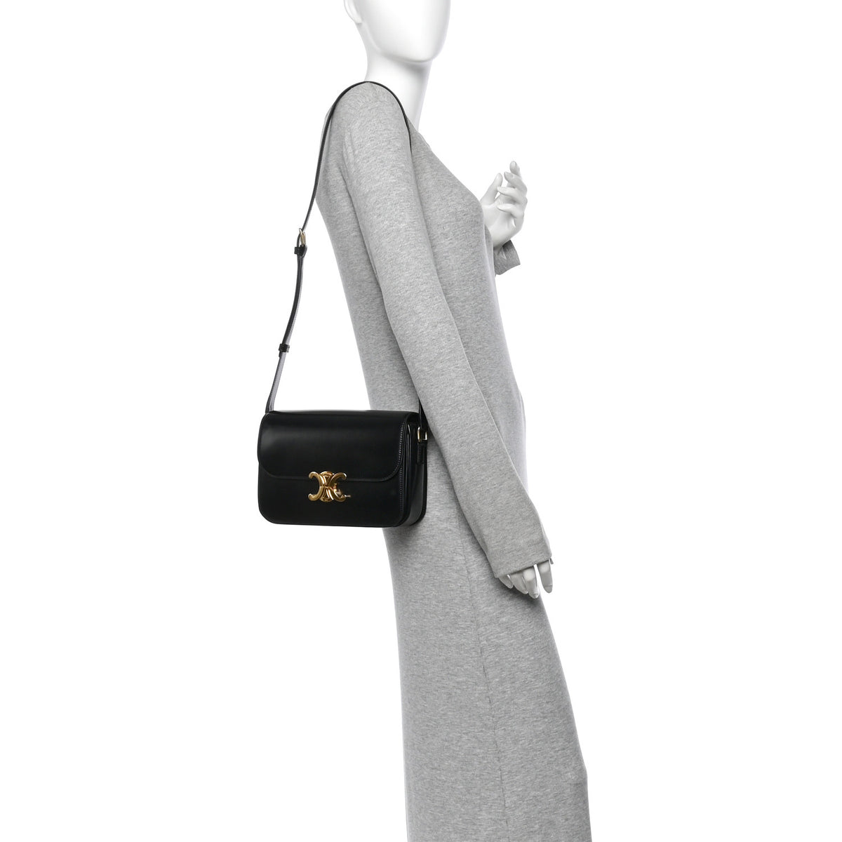 Shiny Calfskin Medium Triomphe Black