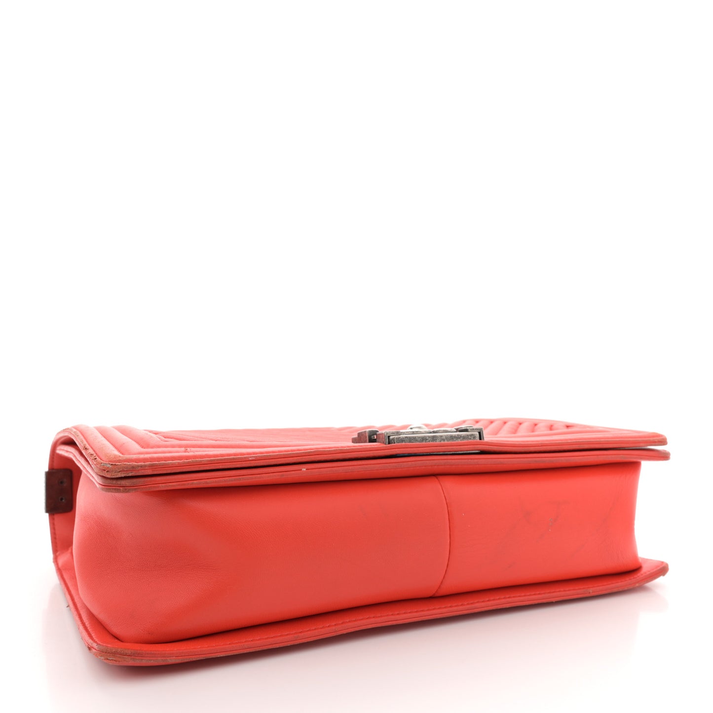 Calfskin Chevron Quilted New Medium Boy Flap Orange