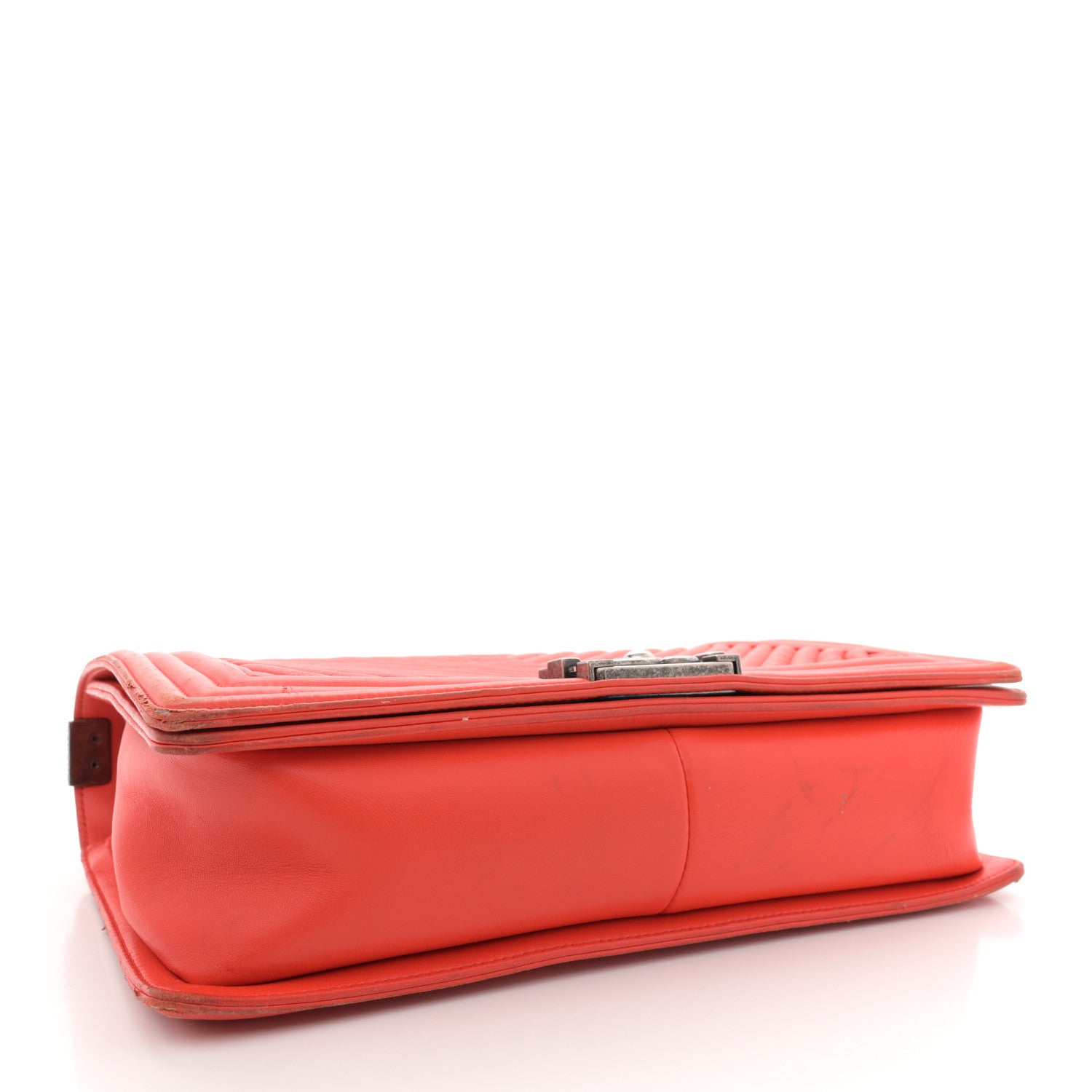 Chanel Calfskin Chevron Quilted New Medium Boy Flap Orange 4 of 21