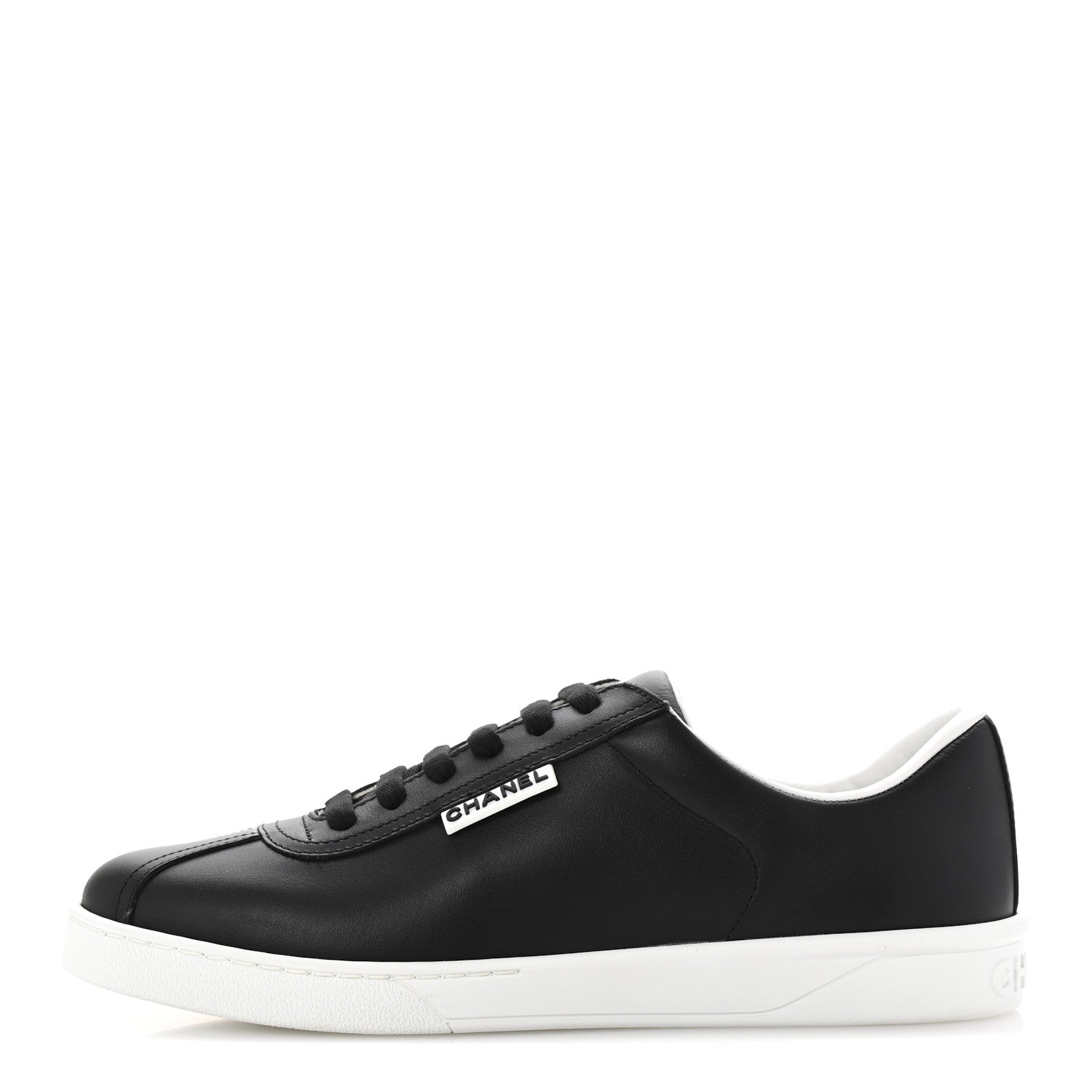 Chanel Calfskin CC Womens Sneakers 39.5 Black 1 of 11