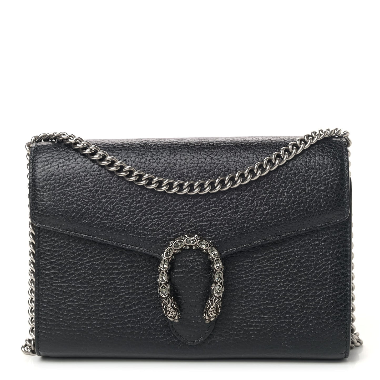 Calfskin Mini Dionysus Chain Wallet Black
