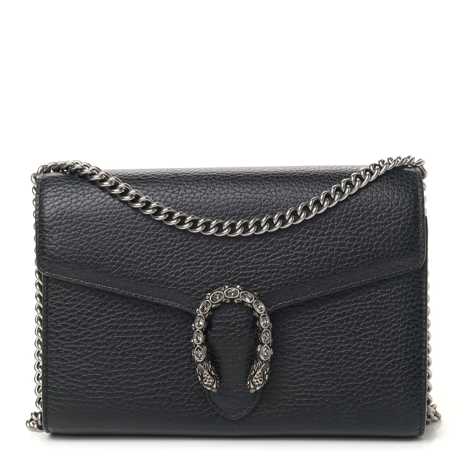 Gucci Calfskin Mini Dionysus Chain Wallet Black 1 of 4