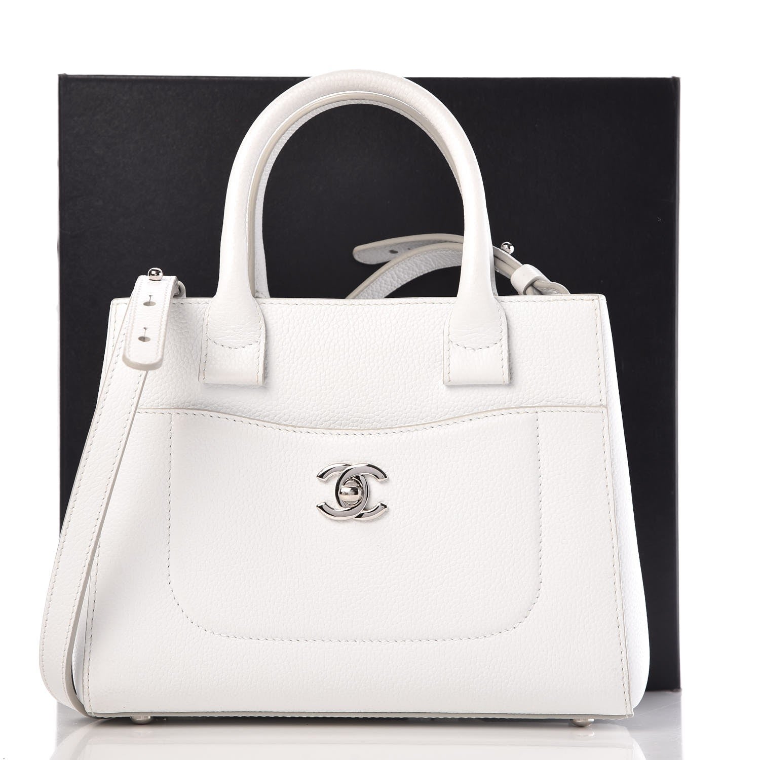 Chanel Grained Calfskin Mini Neo Executive Shopper Tote White 11 of 11